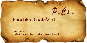 Paschka Csatád névjegykártya